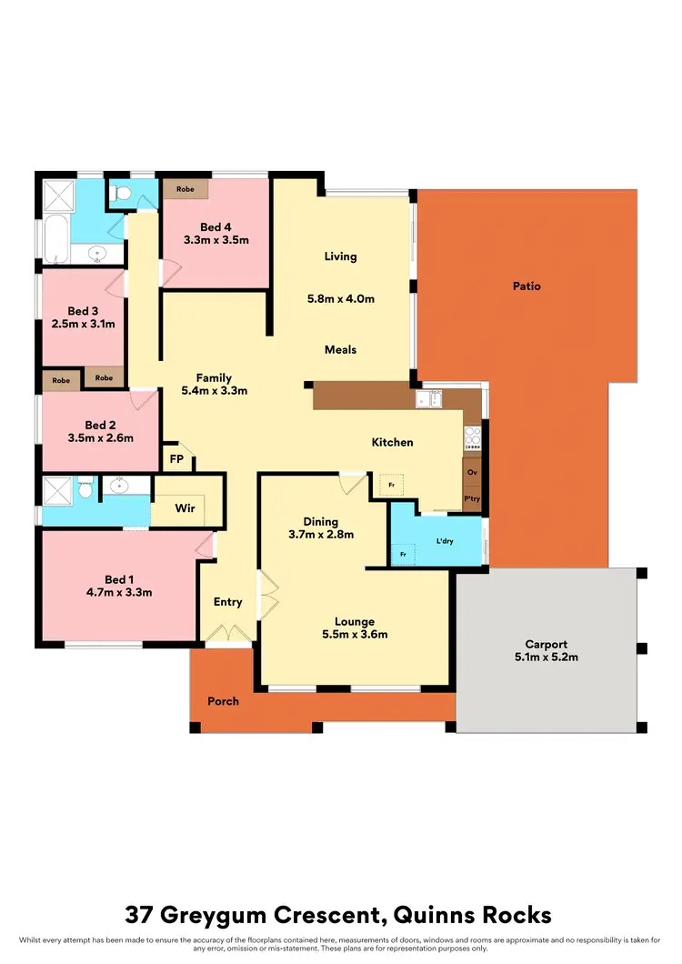 Floorplan of Homely house listing, 37 Greygum Crescent, Quinns Rocks WA 6030