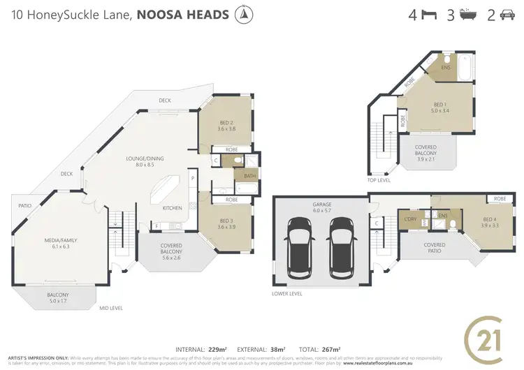 Floorplan of Homely house listing, 10 Honeysuckle Lane, Noosa Heads QLD 4567