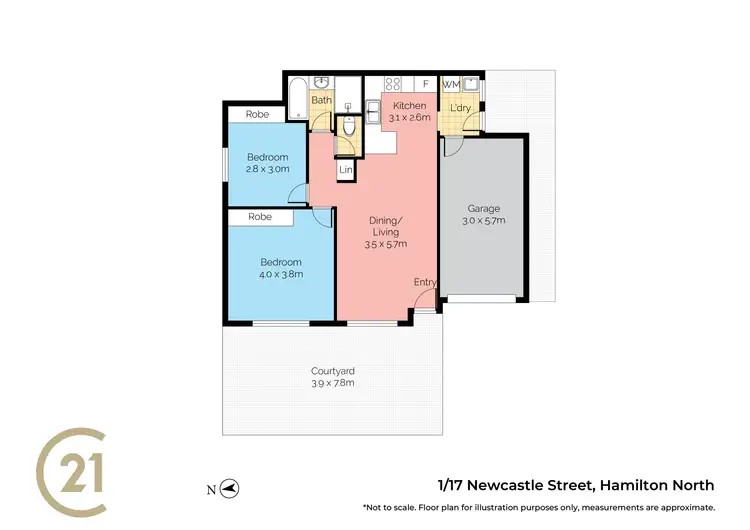Floorplan of Homely villa listing, 1/17 Newcastle Street, Hamilton North NSW 2292