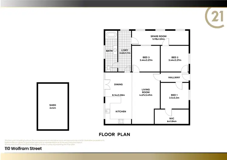 Floorplan of Homely house listing, 110 Wolfram Street, Broken Hill NSW 2880