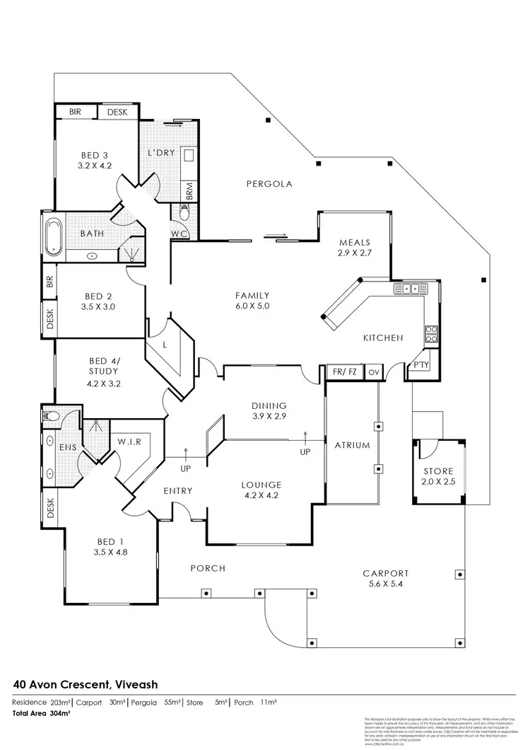 Floorplan of Homely house listing, 40 Avon Crescent, Viveash WA 6056