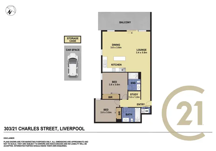 Floorplan of Homely apartment listing, 303/21 Charles Street, Liverpool NSW 2170