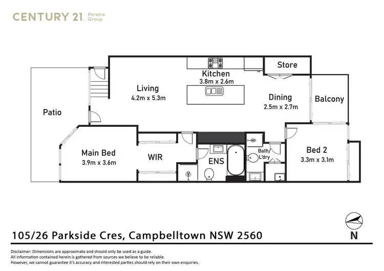 Floorplan of Homely apartment listing, 105/26 Parkside Crescent, Campbelltown NSW 2560