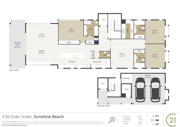 Floorplan of Homely apartment listing, 1/39 Duke Street, Sunshine Beach QLD 4567