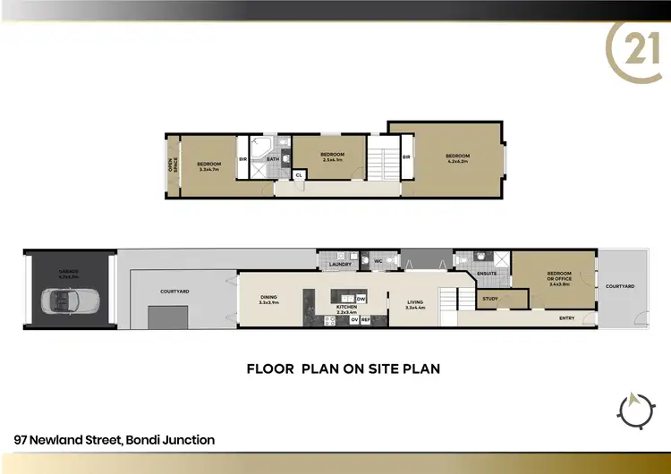 Floorplan of Homely semi-detached listing, 97 Newland Street, Bondi Junction NSW 2022
