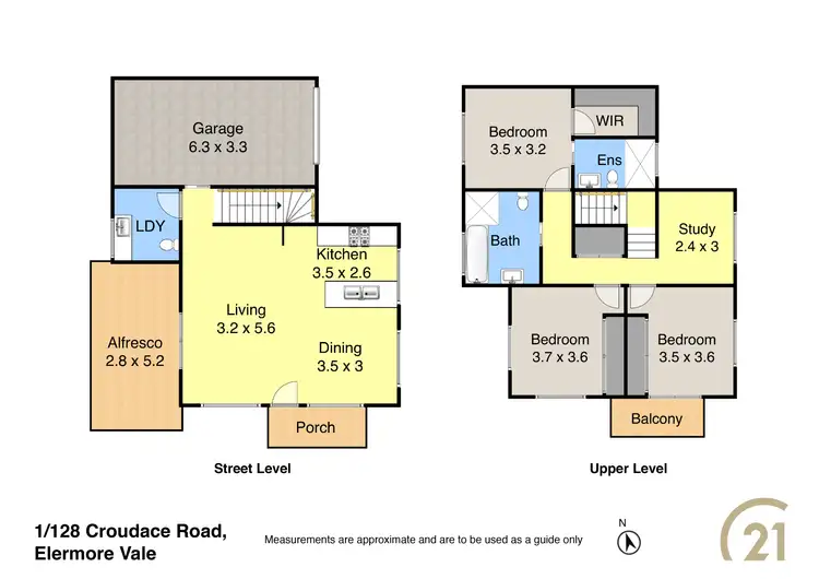 Floorplan of Homely townhouse listing, 1/128 Croudace Road, Elermore Vale NSW 2287