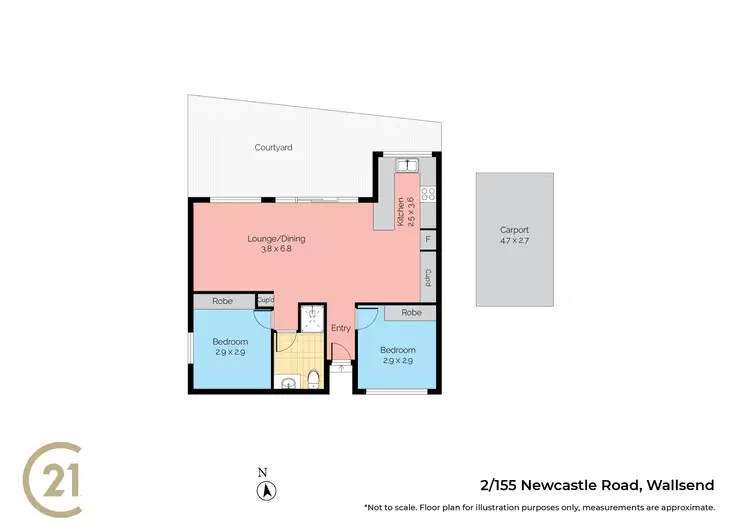 Floorplan of Homely apartment listing, 2/155 Newcastle Road, Wallsend NSW 2287