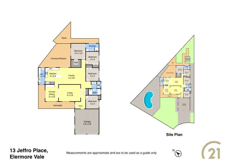 Floorplan of Homely house listing, 13 Jeffro Place, Elermore Vale NSW 2287