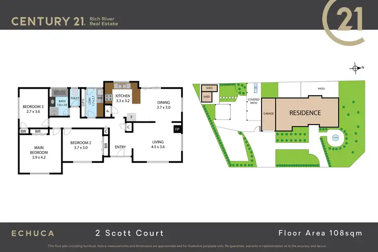 Floorplan of Homely house listing, 2 Scott Court, Echuca VIC 3564