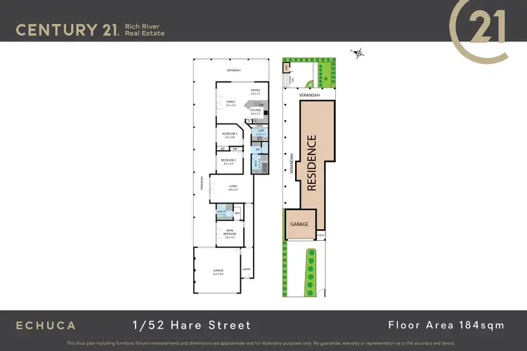 Floorplan of Homely townhouse listing, 1/52 Hare Street, Echuca VIC 3564