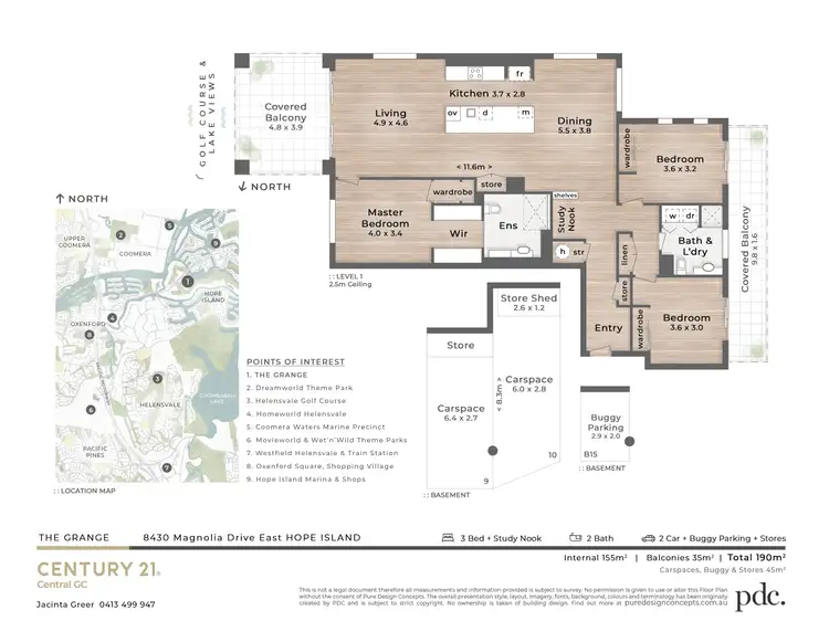Floorplan of Homely apartment listing, 8430 Magnolia Drive East, Hope Island QLD 4212