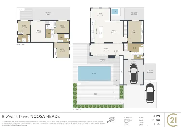 Floorplan of Homely house listing, 8 Wyona Drive, Noosa Heads QLD 4567