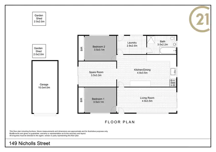 Floorplan of Homely house listing, 149 Nicholls Street, Broken Hill NSW 2880