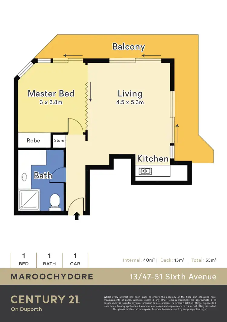 Floorplan of Homely unit listing, 13/47-51 Sixth Avenue, Maroochydore QLD 4558