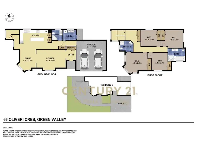 Floorplan of Homely house listing, 66 Oliveri Crescent, Green Valley NSW 2168