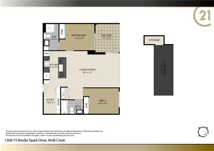 Floorplan of Homely apartment listing, 1206/15 Brodie Spark Drive, Wolli Creek NSW 2205