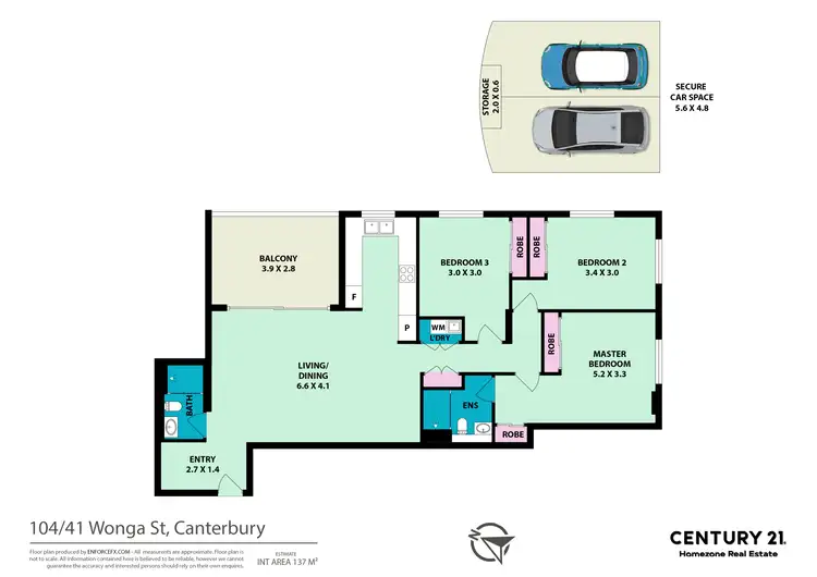 Floorplan of Homely unit listing, 104/41 Wonga Street, Canterbury NSW 2193