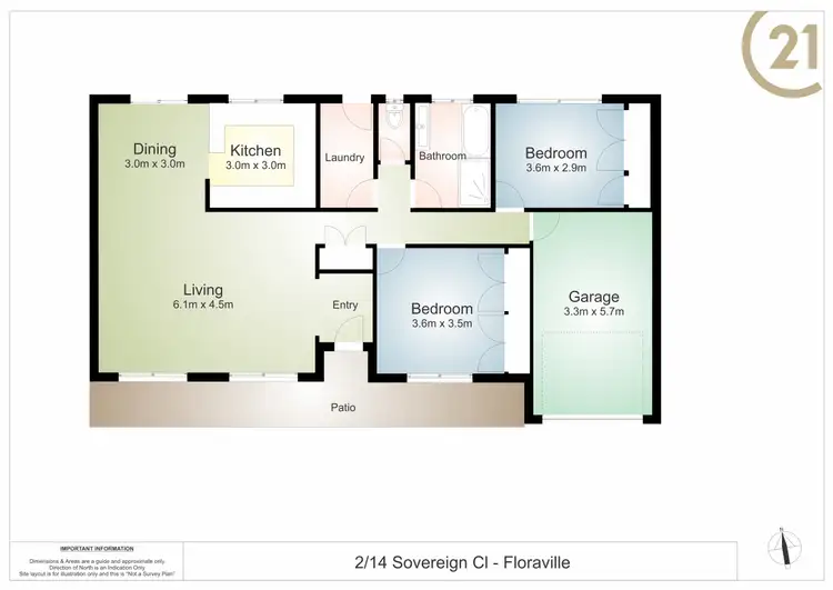 Floorplan of Homely semi-detached listing, 2/14 Sovereign Close, Floraville NSW 2280