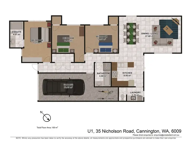 Floorplan of Homely unit listing, 1/35 Nicholson Road, Cannington WA 6107