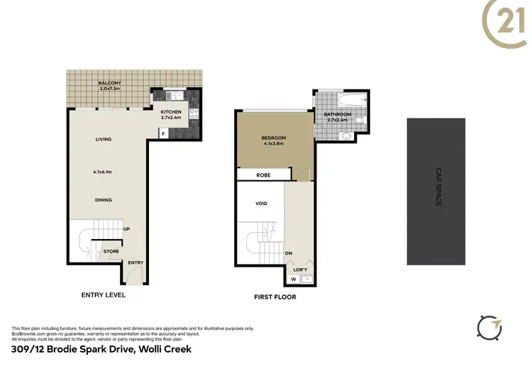 Floorplan of Homely apartment listing, 309/12 Brodie Spark Drive, Wolli Creek NSW 2205