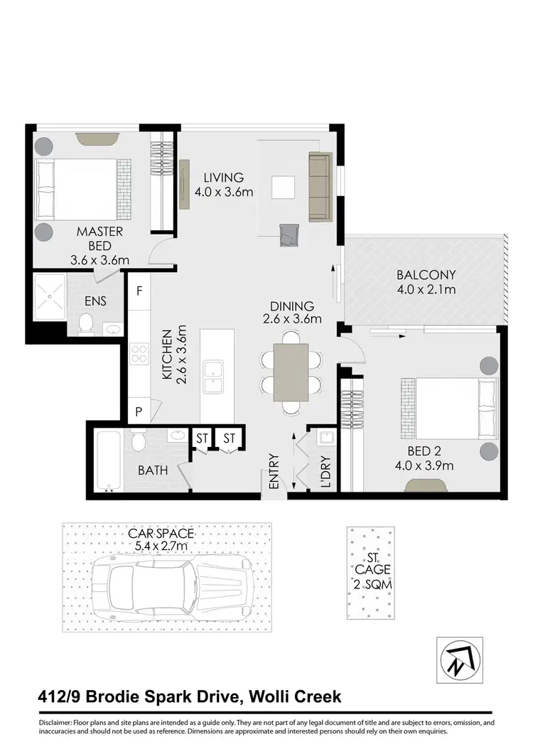 Floorplan of Homely apartment listing, 412/9 Brodie Spark Drive, Wolli Creek NSW 2205