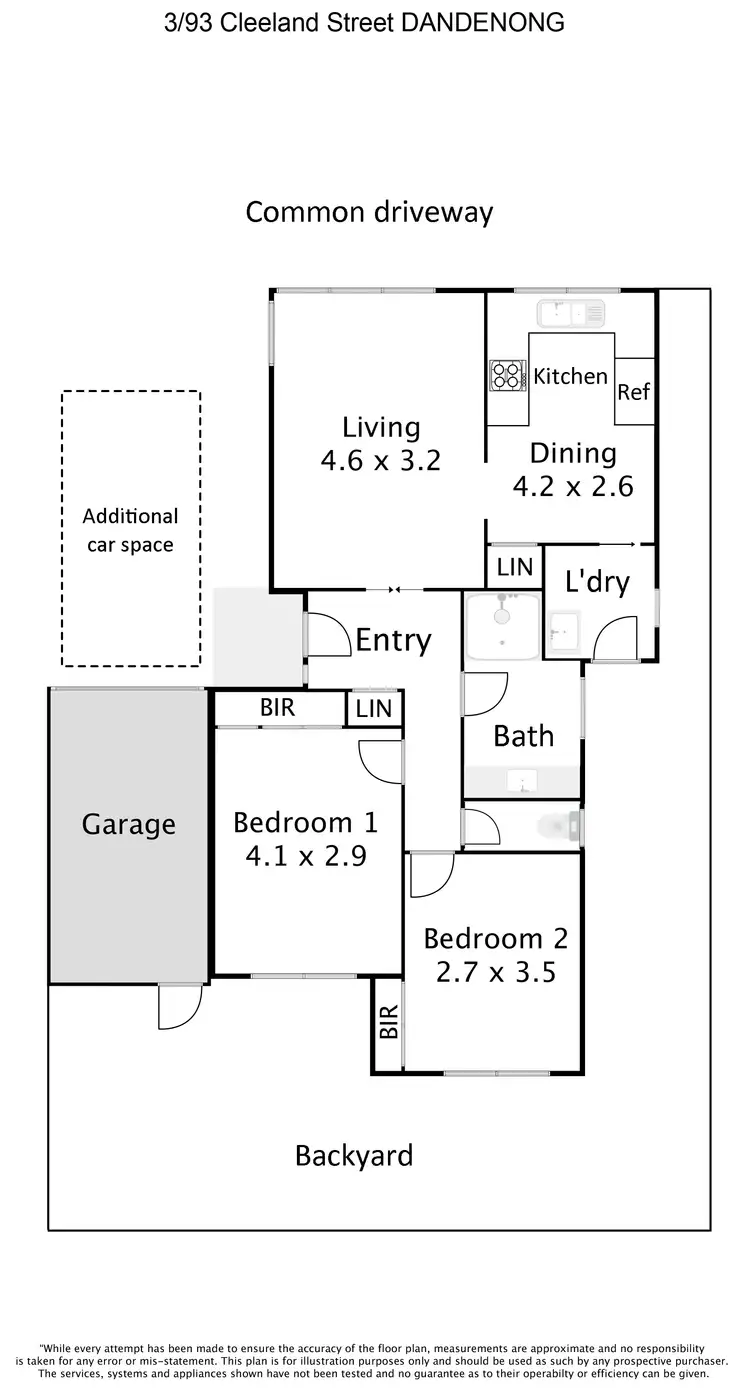 Floorplan of Homely unit listing, 3/93 Cleeland Street, Dandenong VIC 3175