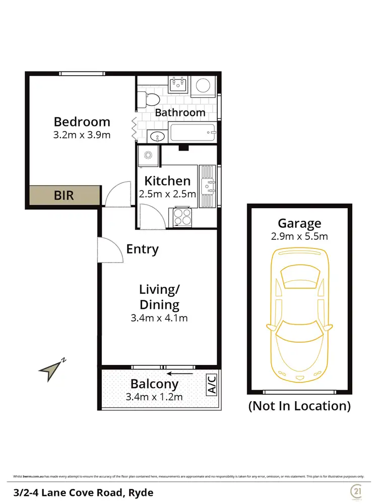 Floorplan of Homely unit listing, 3/2-4 Lane Cove Road, Ryde NSW 2112