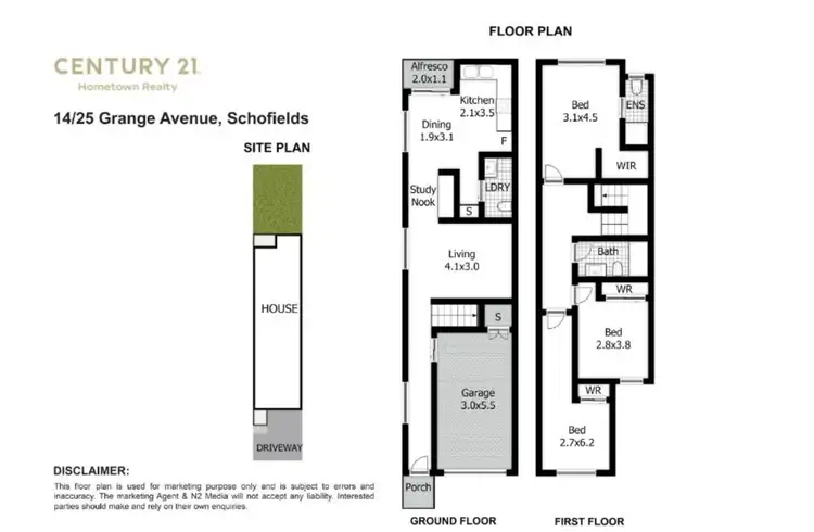 Floorplan of Homely townhouse listing, 14/25-29 Grange Avenue, Schofields NSW 2762