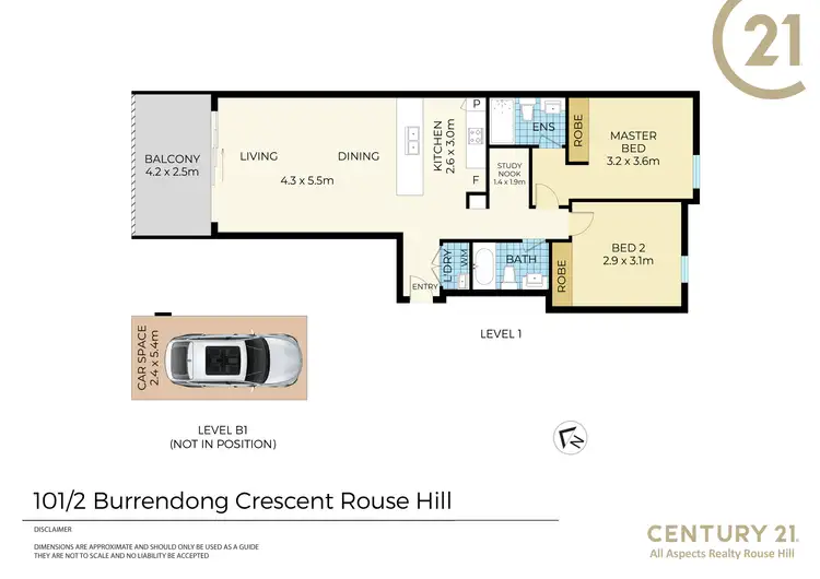 Floorplan of Homely apartment listing, A101/ 2 Burrendong Crescent, Rouse Hill NSW 2155