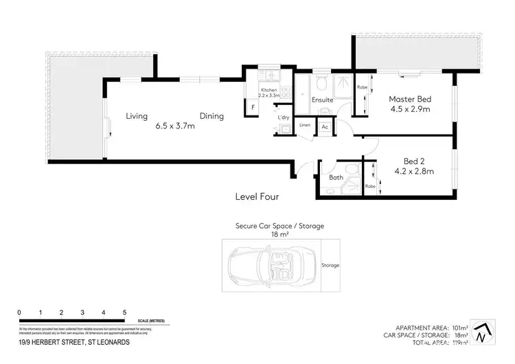 Floorplan of Homely apartment listing, 19/9 Herbert Street, St Leonards NSW 2065