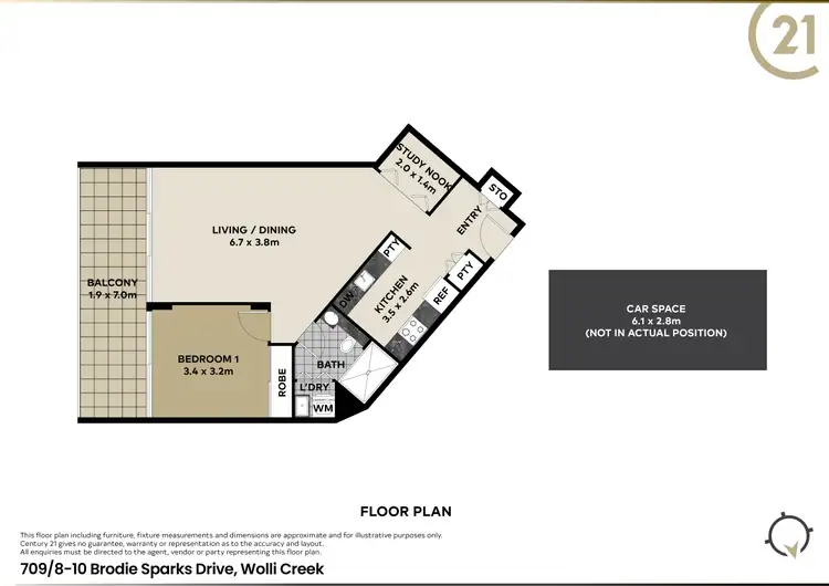 Floorplan of Homely apartment listing, 709/8-10 Brodie Spark Drive, Wolli Creek NSW 2205