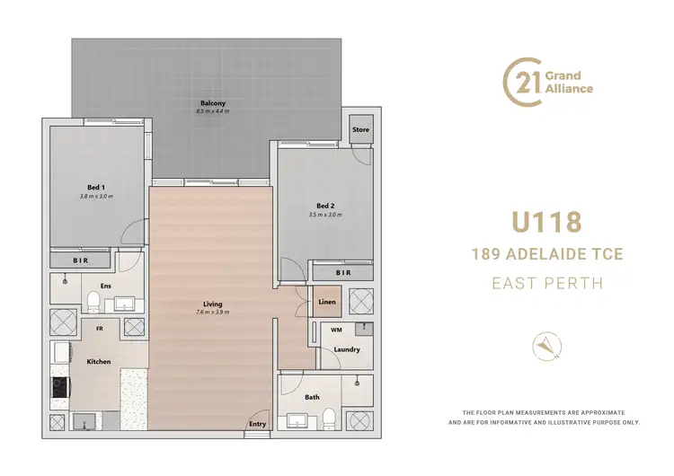 Floorplan of Homely apartment listing, 118/189 Adelaide Terrace, East Perth WA 6004