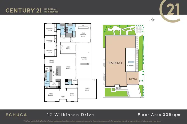 Floorplan of Homely house listing, 12 Wilkinson Drive, Echuca VIC 3564