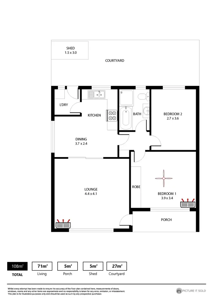 Floorplan of Homely unit listing, 3/17 Dunrobin Road, Hove SA 5048