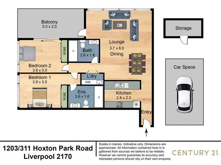 Floorplan of Homely apartment listing, 1203/311 Hume Highway, Liverpool NSW 2170