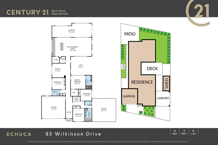 Floorplan of Homely house listing, 83 Wilkinson Drive, Echuca VIC 3564