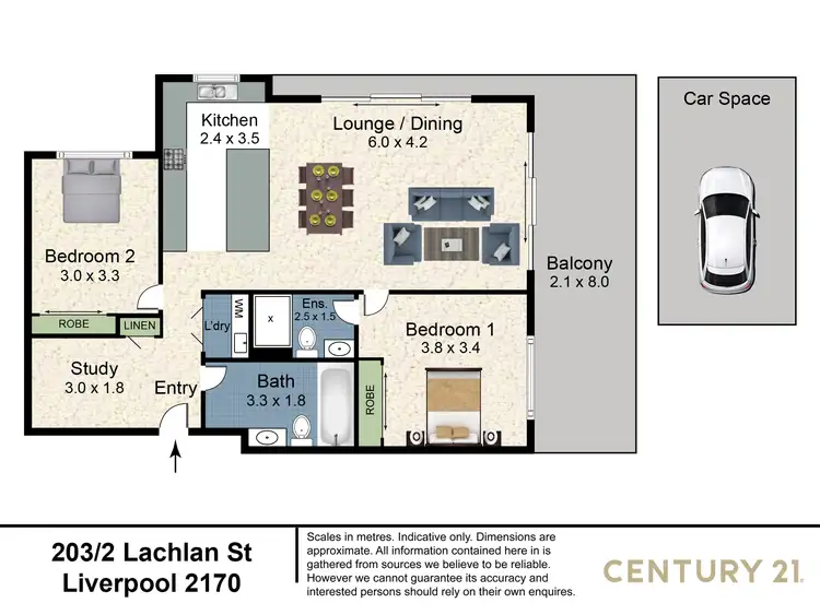 Floorplan of Homely apartment listing, 203/2 Lachlan Street, Liverpool NSW 2170