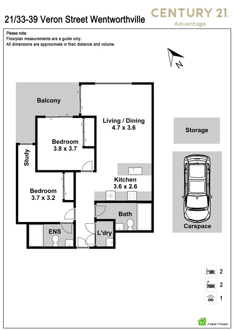 Floorplan of Homely apartment listing, 21/33-39 Veron Street, Wentworthville NSW 2145