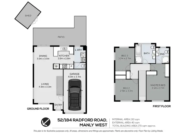 Floorplan of Homely townhouse listing, 52/184 Radford Road, Manly West QLD 4179