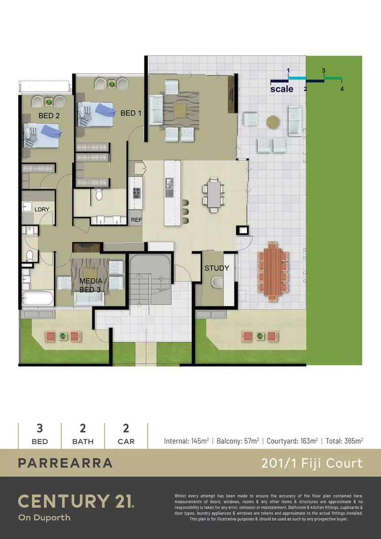 Floorplan of Homely unit listing, 201/1 Fiji Court, Parrearra QLD 4575