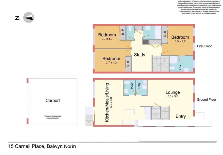Floorplan of Homely townhouse listing, 15 Carnell Place, Balwyn North VIC 3104