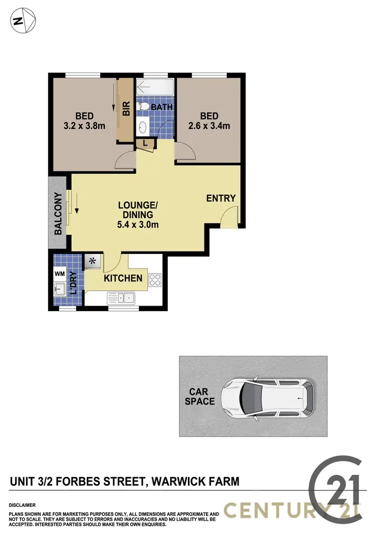 Floorplan of Homely unit listing, 3/2 Forbes Street, Warwick Farm NSW 2170