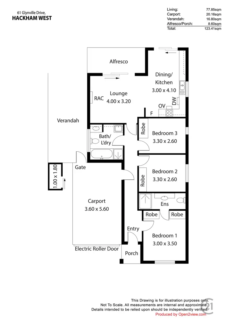 Floorplan of Homely house listing, 61 Glynville Drive, Hackham West SA 5163