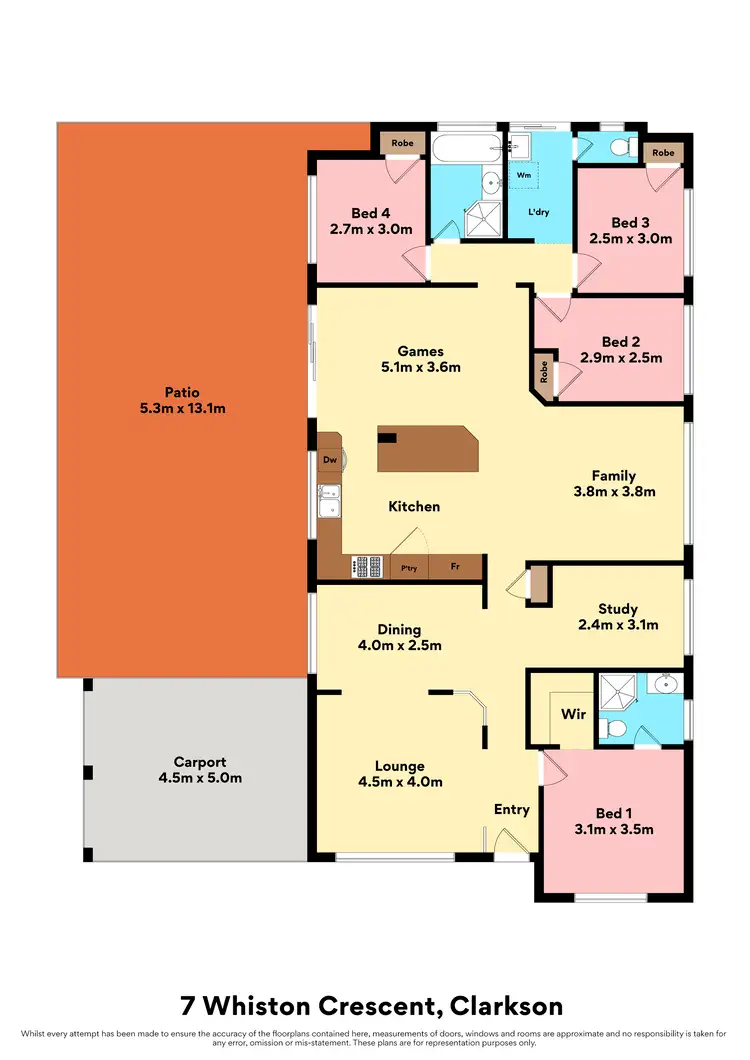 Floorplan of Homely house listing, 7 Whiston Crescent, Clarkson WA 6030