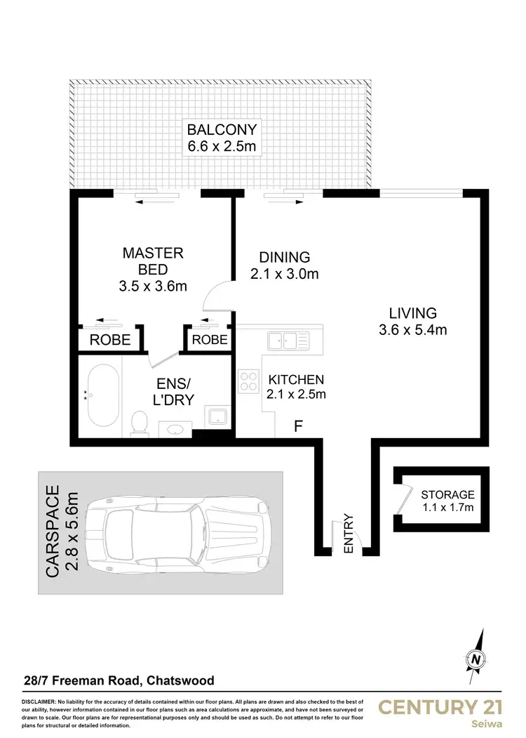 Floorplan of Homely apartment listing, 28/7 Freeman Road, Chatswood NSW 2067