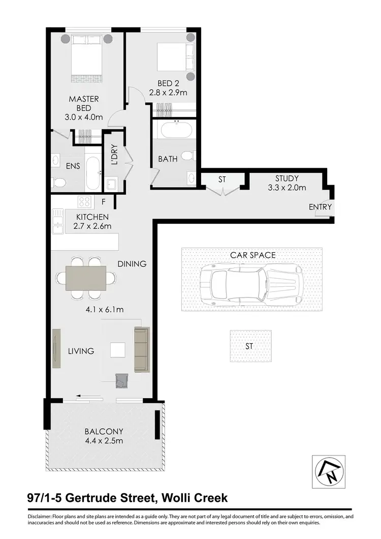 Floorplan of Homely apartment listing, 97/1-5 Gertrude Street, Wolli Creek NSW 2205
