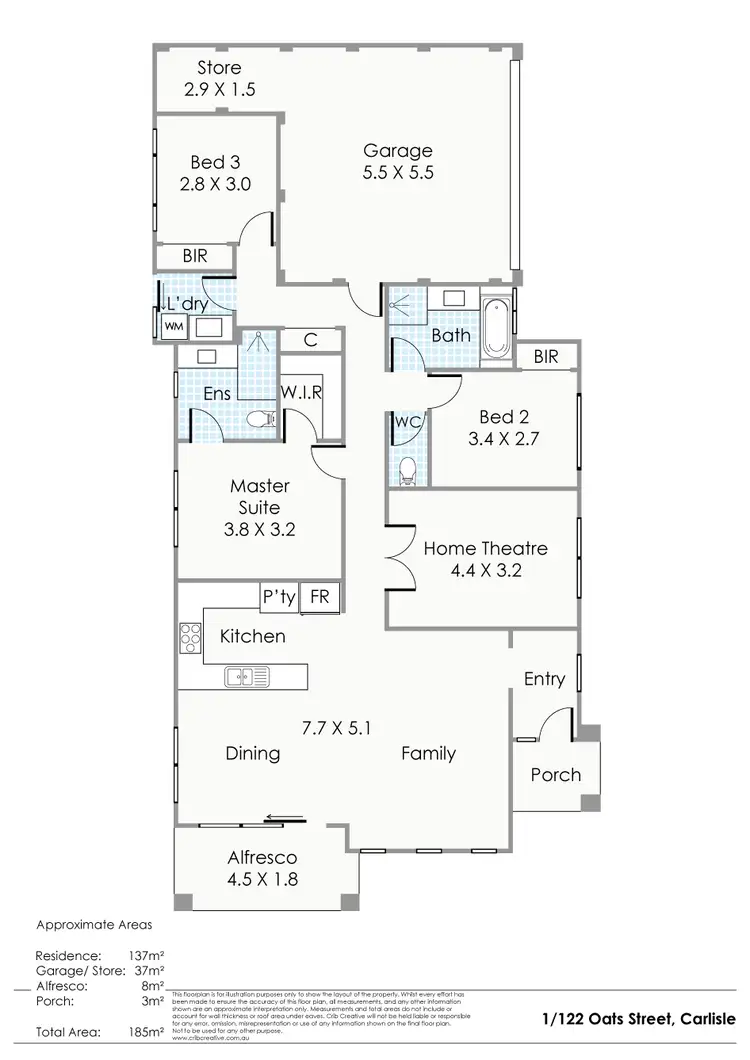 Floorplan of Homely house listing, 1/122 Oats Street, Carlisle WA 6101
