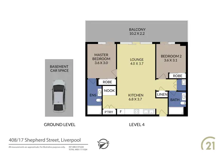 Floorplan of Homely unit listing, 408/17 Shepherd Street, Liverpool NSW 2170