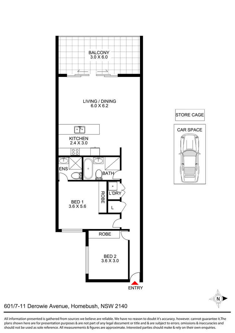 Floorplan of Homely apartment listing, 601/7-11 Derowie Avenue, Homebush NSW 2140