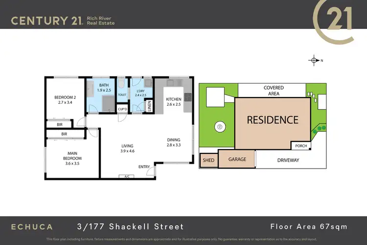 Floorplan of Homely unit listing, 3/117 Shackell Street, Echuca VIC 3564